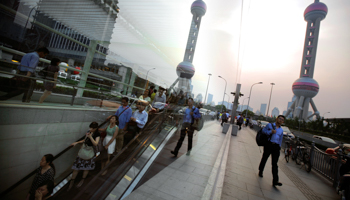 A subway entrance in Shanghai (Reuters/Carlos Barria)