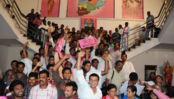 Telangana supporters celebrate in Hyderabad (Reuters/Stringer)