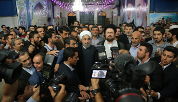 Iranian President Hassan Rohani speaks to the media (Reuters/Fars News/Seyed Hassan Mousavi)