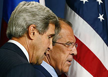 Russia's Foreign Minister Sergey Lavrov and US Secretary of State John Kerry (Reuters/Ruben Sprich)