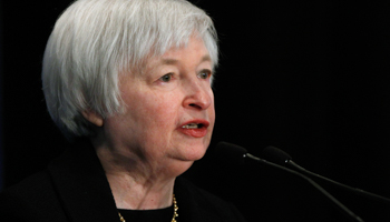 Federal Reserve Vice Chair Janet Yellen addresses the the audience at a conference (Reuters/Gary Cameron)