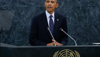 Barack Obama addresses the 68th United Nations General Assembly at UN headquarters in New York (Reuters/Mike Segar)