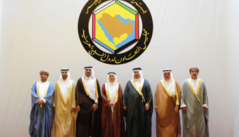 Gulf Arab oil ministers pose for a photo in Riyadh (Reuters/Faisal Al Nasser)