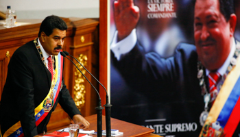 Nicolas Maduro speaks at the National Assembly in Caracas (Reuters/Jorge Silva)