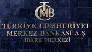 A logo of Turkey's Central Bank is pictured at the entrance of the bank's headquarters in Ankara (Reuters/Umit Bektas)