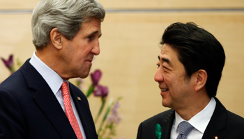 Secretary of State John Kerry meets with Prime Minister Shinzo Abe in Tokyo (Reuters/Issei Kato)