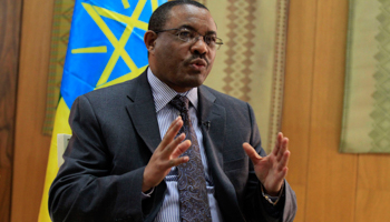 Prime Minister Hailemariam Desalegn speaks during an interview (Reuters/Tiksa Negeri)