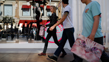 People shop at The Grove mall in Los Angeles (Reuters/Lucy Nicholson)