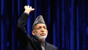 President Hamid Karzai speaks in Kabul (Reuters/Omar Sobhani)