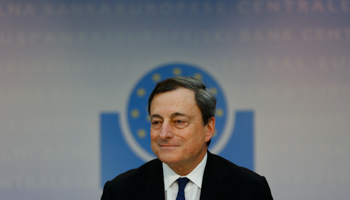 Mario Draghi, President of the European Central Bank answers reporter's questions during his monthly news conference (Reuters/Kai Pfaffenbach)