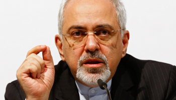 Foreign Minister Mohammad Javad Zarif speaks to the media (Reuters/Ruben Sprich)