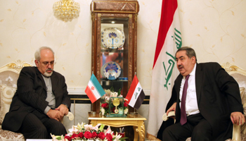 Iranian Foreign Minister Mohammad Javed Zarif meets with his Iraqi counterpart Hoshyar Zebari in Baghdad (Reuters/Ahmad Al-Rubaye/Pool)