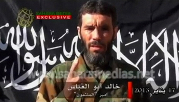 Veteran jihadist Mokhtar Belmokhtar speaks in this undated still image taken from a video released by Sahara Media (Reuters/Sahara Media via Reuters TV)