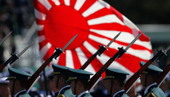 Self-Defence Forces troops march at Asaka Base in Asaka (Reuters/Issei Kato)