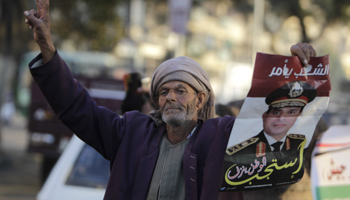 An anti-Morsi protester holds up a poster of Egypt's army chief Abdel Fattah al-Sisi in central Cairo (Reuters/med Abd El Ghany)