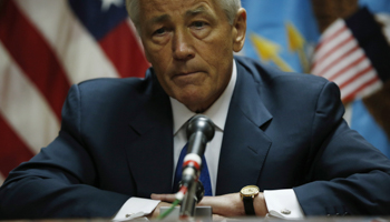 Secretary of Defense Chuck Hagel meets with the media in Kabul (Reuters/Jason Reed)