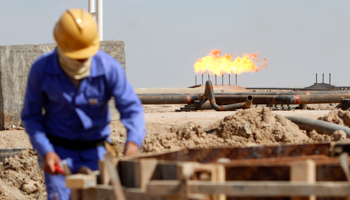 Flames emerge from a pipeline at Basra refinery in Iraq (Reuters/Essam Al-Sudani)