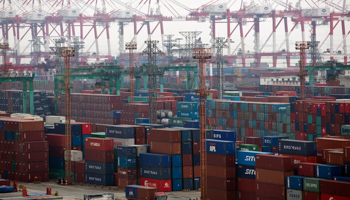 Containers are seen at a port of Shanghai Free Trade Zone (Reuters/Aly Song)