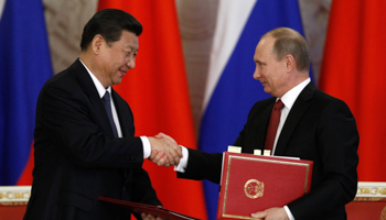 President Vladimir Putin and his Chinese counterpart Xi Jinping in Moscow (Reuters/Sergei Karpukhin)