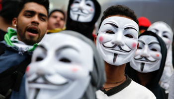 Anti-government protesters take part in a protest against Venezuelan President Nicolas Maduro's government in Caracas (Reuters/Carlos Garcia Rawlins)