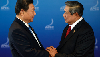 Indonesia's President Susilo Bambang Yudhoyono and China's President Xi Jinping (Reuters/Romeo Gacad/Pool)