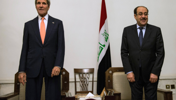 Iraqi Prime Minister Nuri al-Maliki and US Secretary of State John Kerry (Reuters/Brendan Smialowski/Pool)