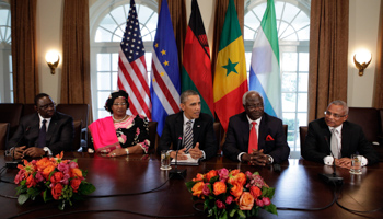 US President Barack Obama meets with African leaders at the White House in March 2013 (Reuters/Yuri Gripas)