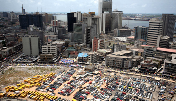 An aerial view shows the central business district in Lagos (Reuters/Akintunde Akinleye)