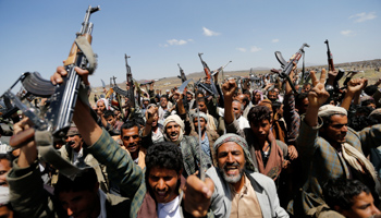 Followers of the Shi'ite Houthi group during a gathering near Sanaa  (Reuters/Khaled Abdullah)