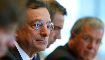 European Central Bank President Mario Draghi testifies before the European Parliament's Economic and Monetary Affairs Committee in Brussels. (Reuters/Yves Herman)