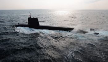 A Japan Maritime Self-Defense Forces diesel-electric submarine Soryu is seen in this undated handout photo released by the Japan Maritime Self-Defense Forces (Reuters/Japan Maritime Self-Defense Force/Handout via Reuters)