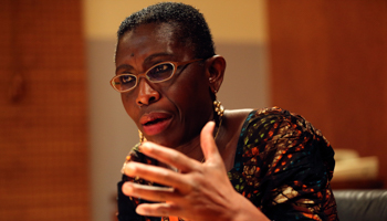 IMF Africa director Antoinette Sayeh speaks at the Africa regional economic outlook conference in Lagos (Reuters/Akintunde Akinleye)