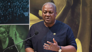 Ghana President John Dramani Mahama speaks at the Ford Foundation in New York (Reuters/John Minchillo/Pool)