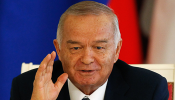 Karimov with his Russian counterpart Vladimir Putin at the Kremlin in Moscow (Reuters/Grigory Dukor)