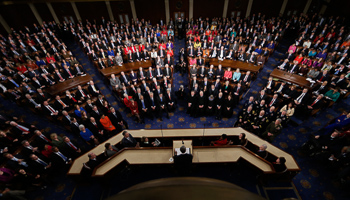 Obama delivers his State of the Union address in front of Congress in Washington (Reuters/Gary Cameron)