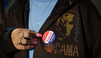 An 'I Voted Today' sticker with a President Barack Obama logo (Reuters/Mark Makela)