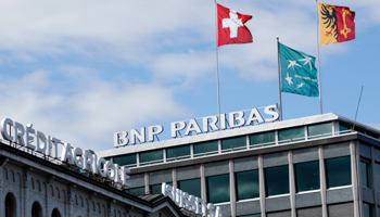 The building of the Credit Agricole (Suisse) S.A.and BNP Paribas are pictured in Geneva (Reuters/Denis Balibouse)