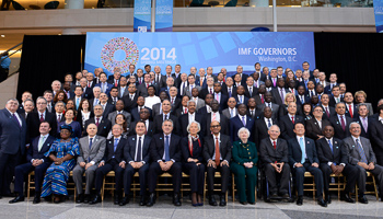 Financial ministers and bank governors at the IMF and World Bank's 2014 Annual Spring Meetings in Washington (Reuters/Mike Theiler)