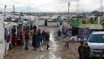 Syrian refugees at a refugee camp in Zahle in the Bekaa valley, Lebanon. (Reuters/Jamal Saidi)