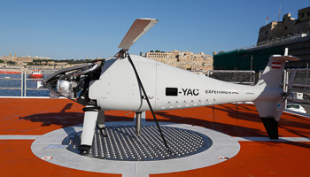 A UAV on the flight deck of the Phoenix I (Reuters/Darrin Zammit Lupi)