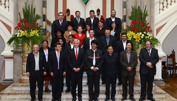 Morales and his cabinet in La Paz (Reuters/ABI/Bolivian Presidency/Handout via Reuters)