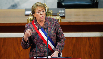 Bachelet at the national congress in Valparaiso city (Reuters/Eliseo Fernandez)