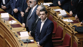 Tsipras attends Parliament in Athens (Reuters/Yannis Kolesidis/Pool)