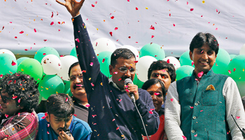 AAP chief Arvind Kejriwal in Delhi (Reuters/Adnan Abidi)