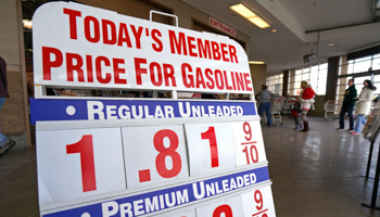 A sign shows fuel prices (Reuters/Rick Wilking)