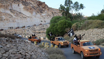 An armed motorcade belonging to members of Derna's Islamic Youth Council (Reuters/Stringer)