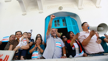 Tunisian journalists take part in a protest in Tunis in 2013 (Reuters/Anis Mili)