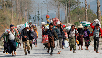 People displaced by the fighting in Laukkai, Kokang (Reuters/Soe Zeya Tun)