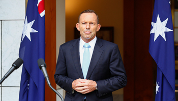 Abbott addresses the media at Parliament House in Canberra (Reuters/Sean Davey)