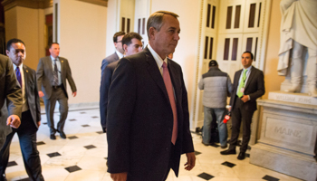 Speaker of the House John Boehner walks to the House Chamber before a vote (Reuters/Joshua Roberts)